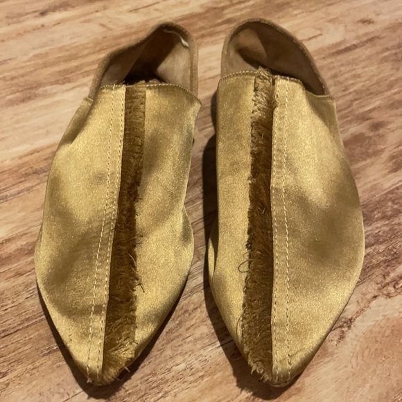 Zara Frayed Flat Satin Slippers - Picture 3 of 8